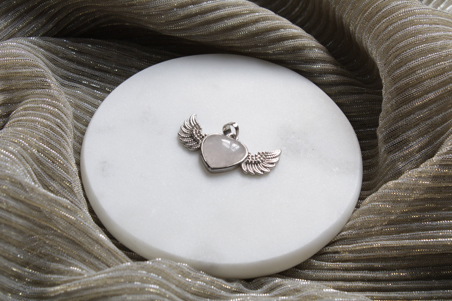 Rose Quartz Angel Wings