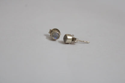 Moonstone 92.5 Sterling Silver Petite Studs