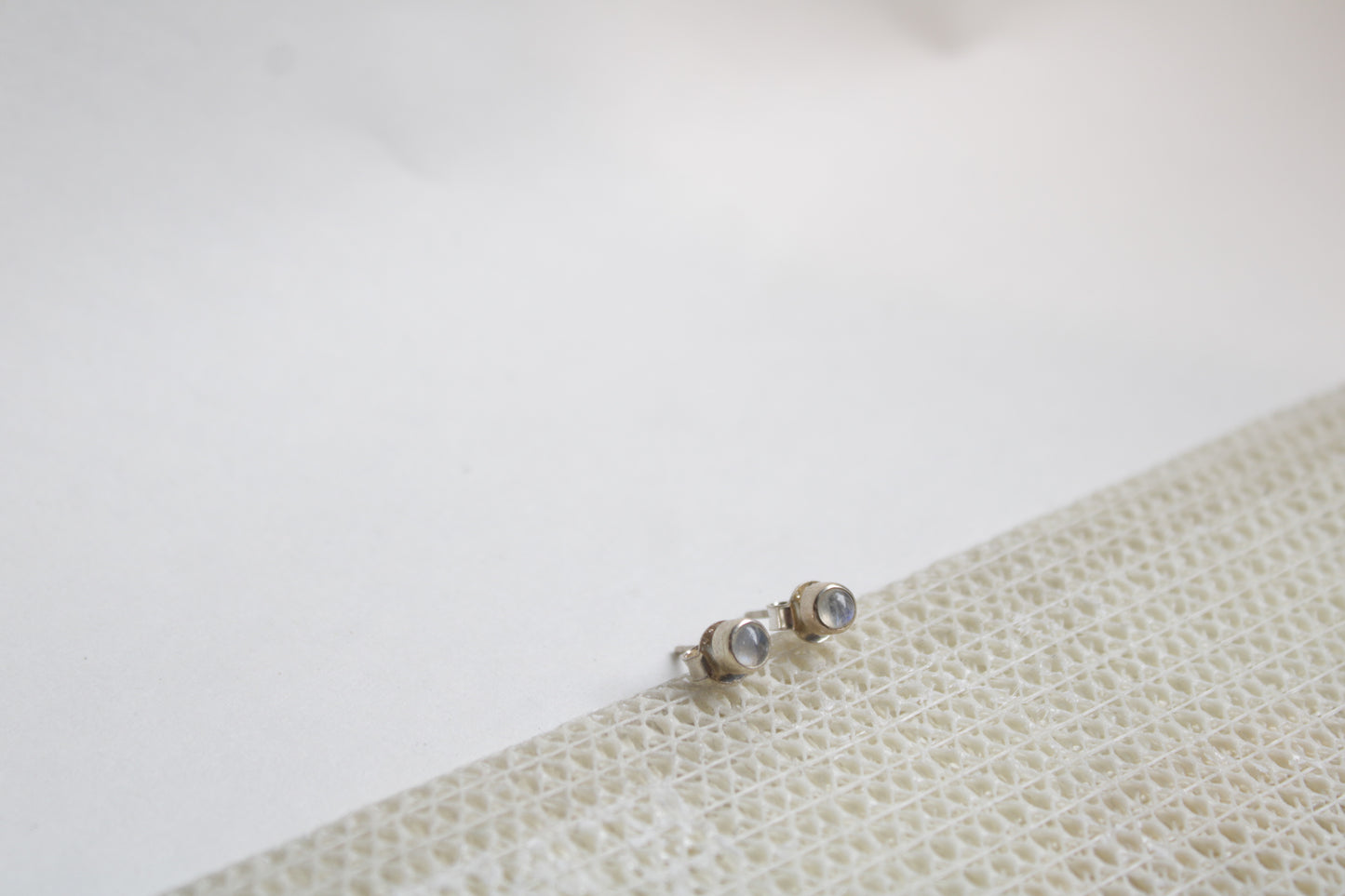 Moonstone 92.5 Sterling Silver Petite Studs
