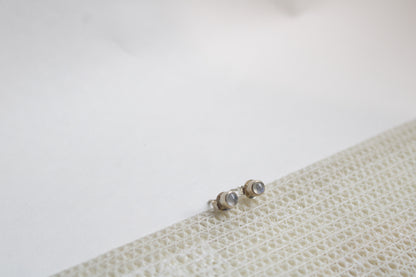 Moonstone 92.5 Sterling Silver Petite Studs