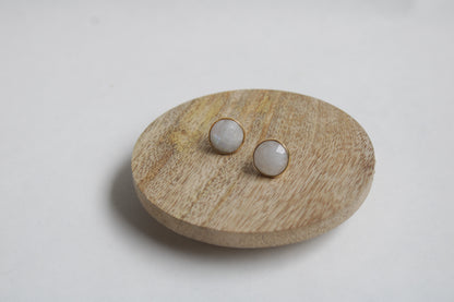 Moonstone 14k Gold Plated Statement Studs