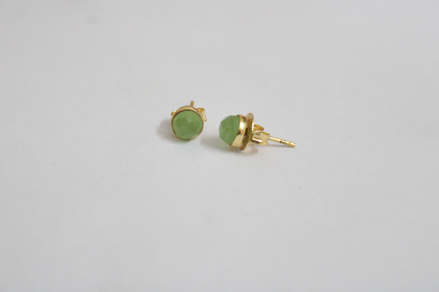 Peridot 14k Gold Plated Petite Studs