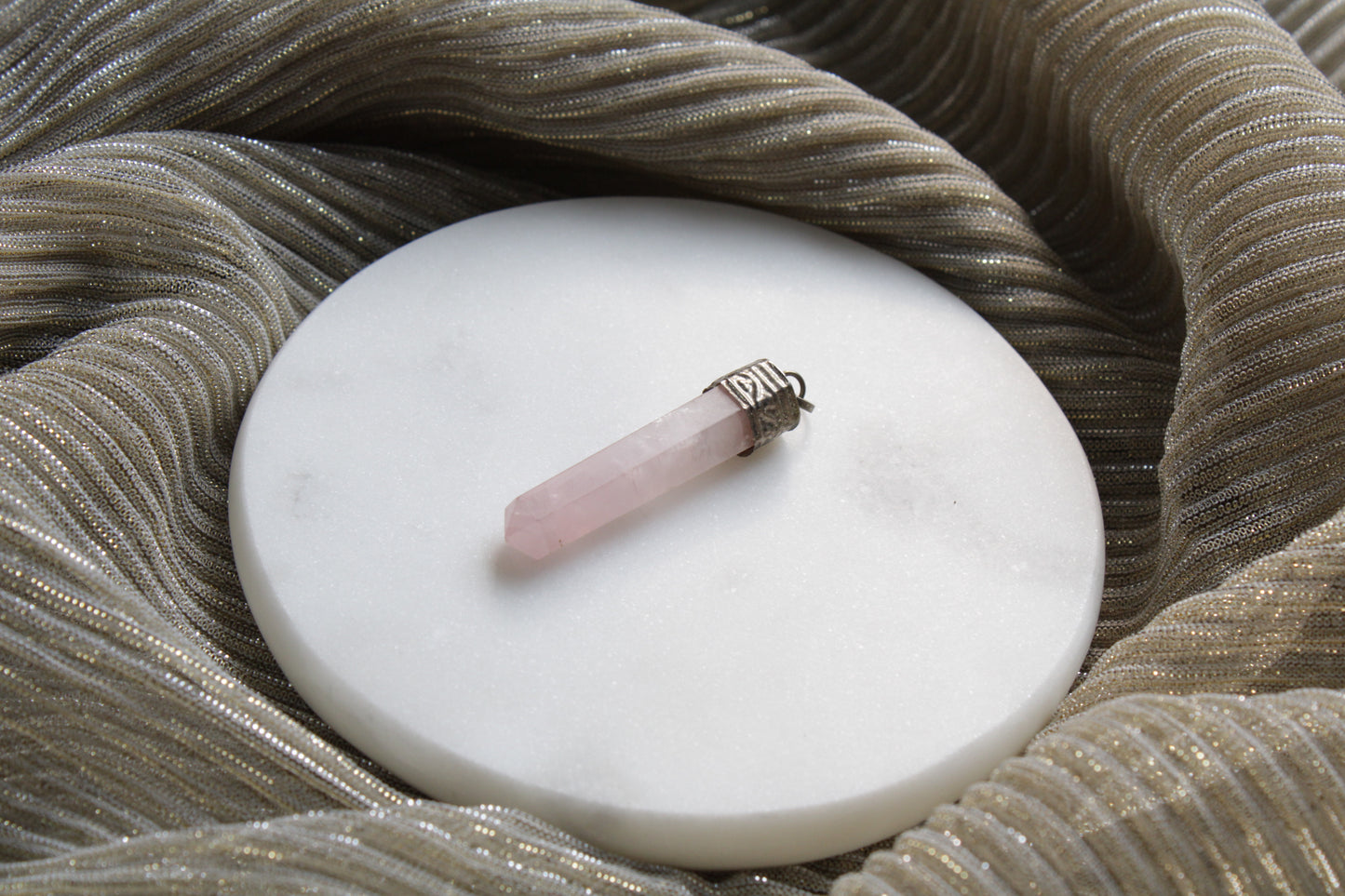 Rose Quartz Pencil Pendant