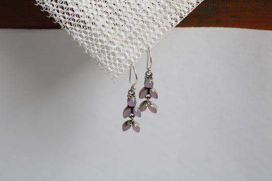 Rose Quartz 92.5 Sterling Silver Dangle Earrings