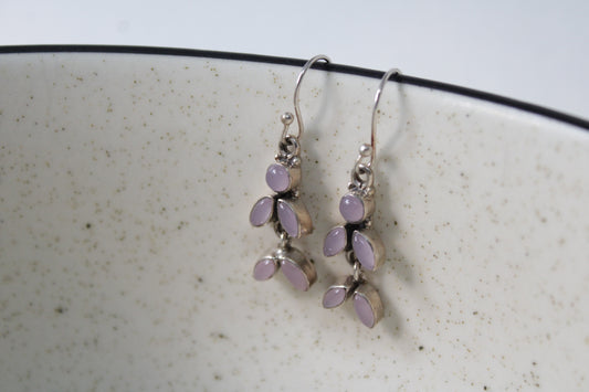 Rose Quartz 92.5 Sterling Silver Dangle Earrings
