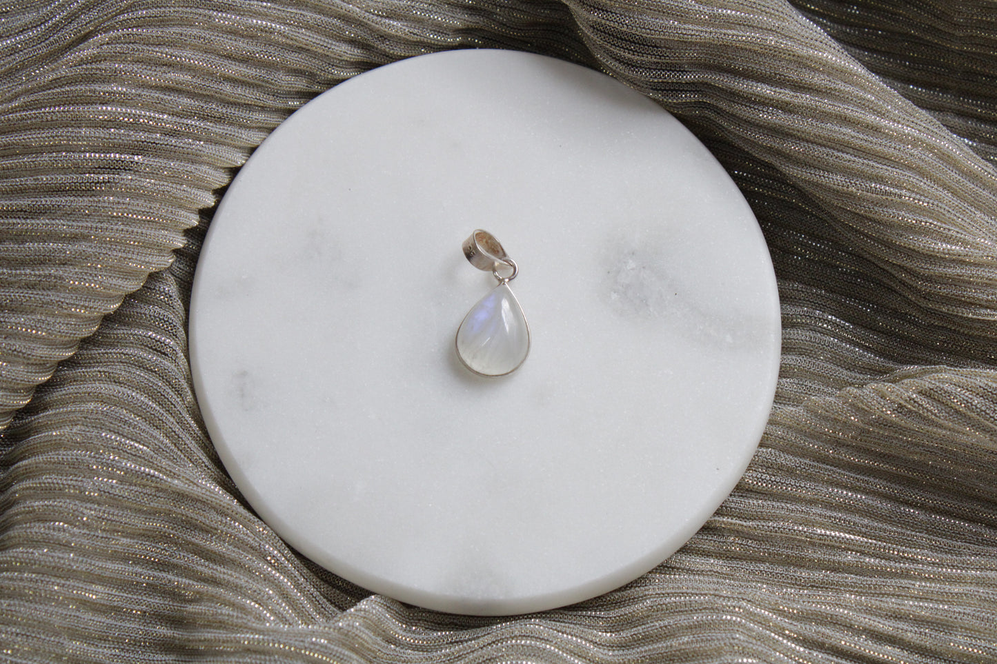 92.5 Sterling Silver Moonstone Drop Pendant