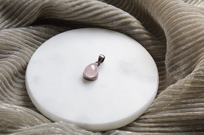 92.5 Sterling Silver Morganite Drop Pendant