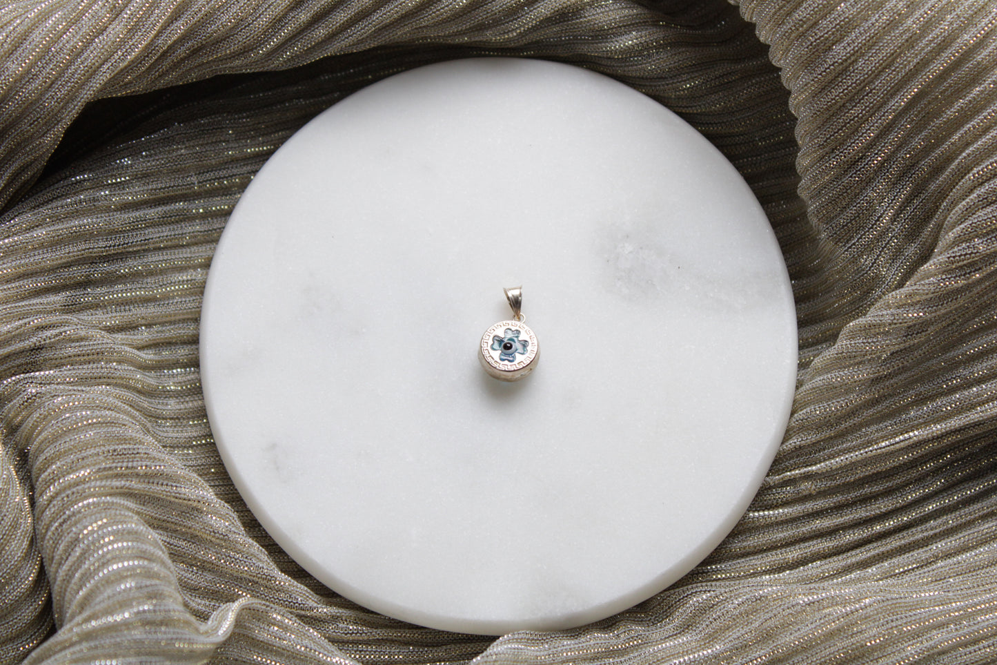 92.5 Sterling Silver Pandora Inspired Evil Eye Charm