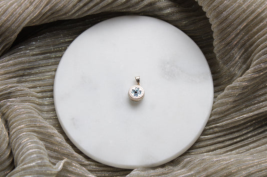 92.5 Sterling Silver Pandora Inspired Evil Eye Charm