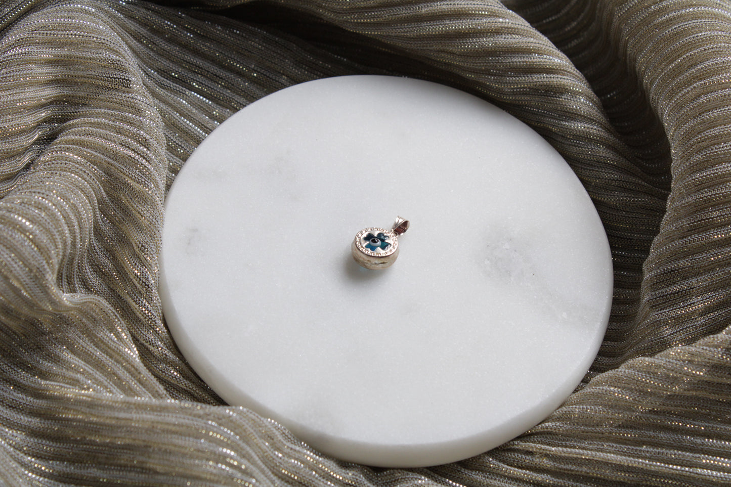 92.5 Sterling Silver Pandora Inspired Evil Eye Charm