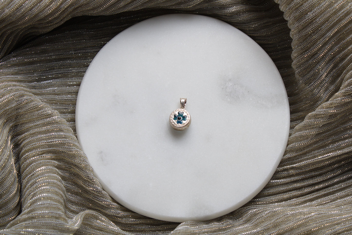 92.5 Sterling Silver Pandora Inspired Evil Eye Charm