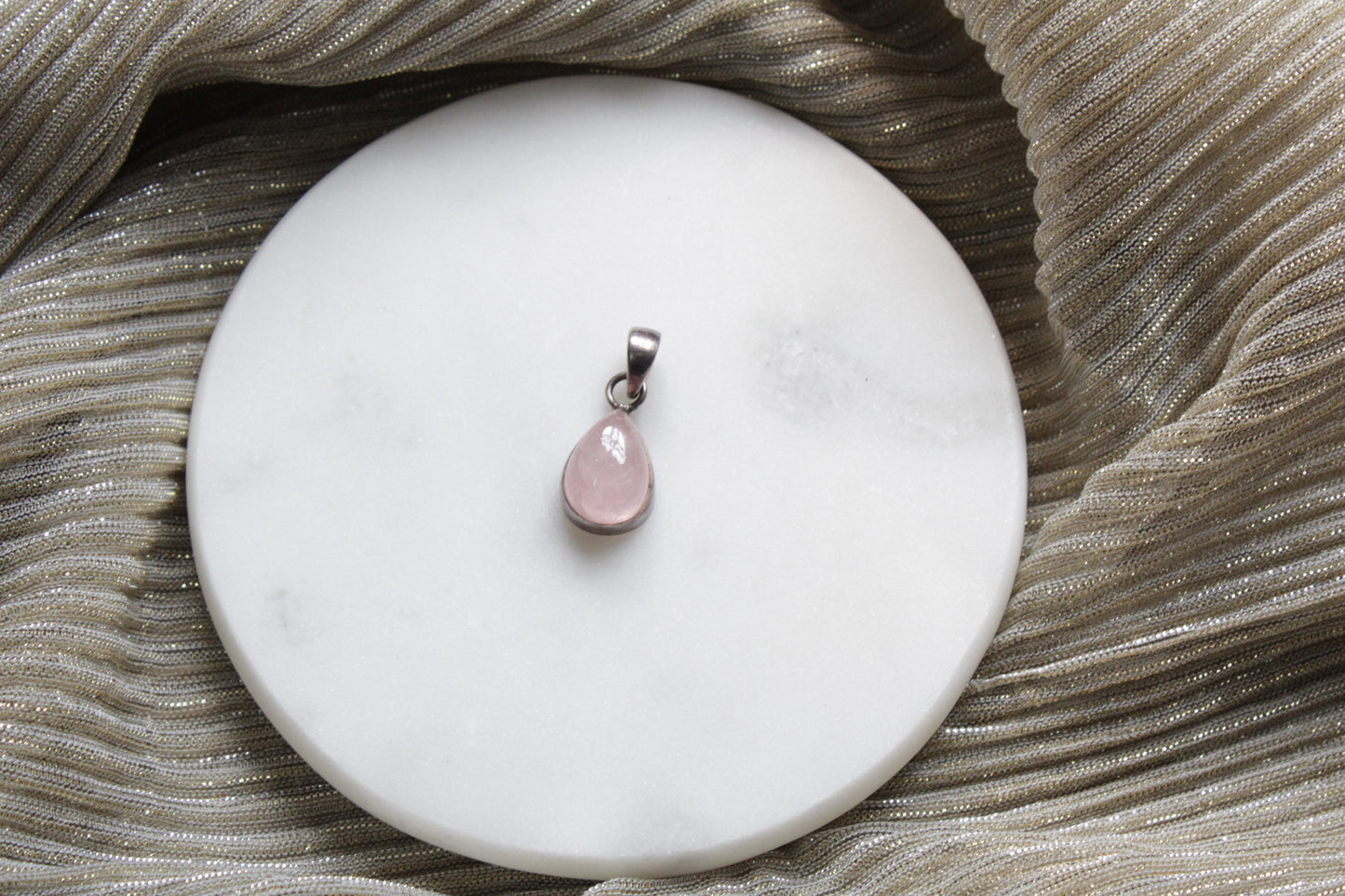 92.5 Sterling Silver Morganite Drop Pendant