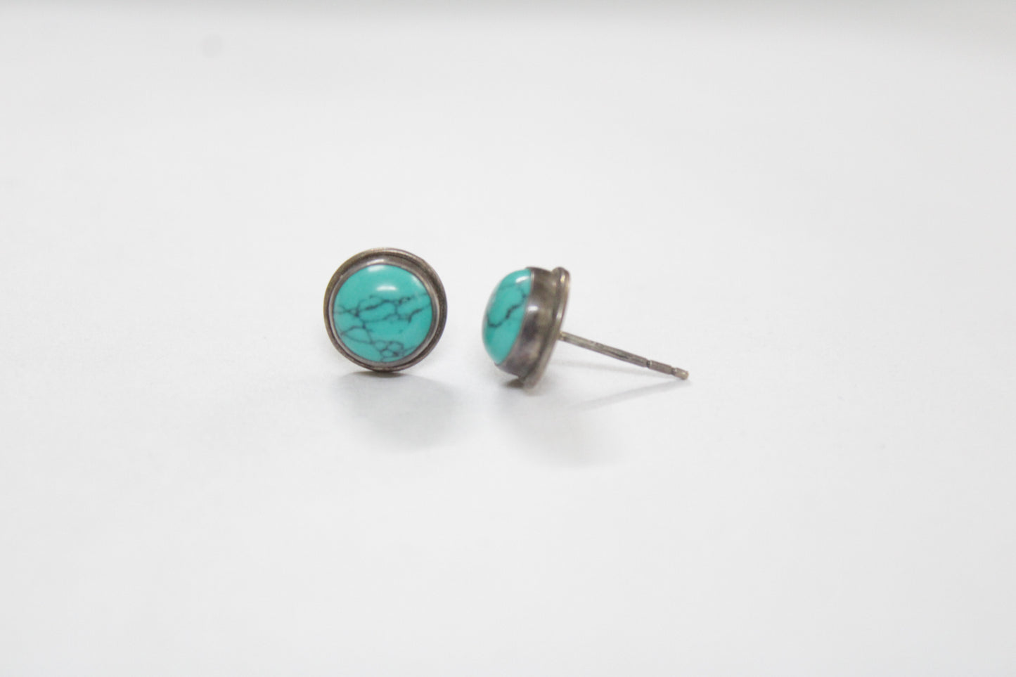 Turquoise 92.5 Sterling Silver Statement Studs
