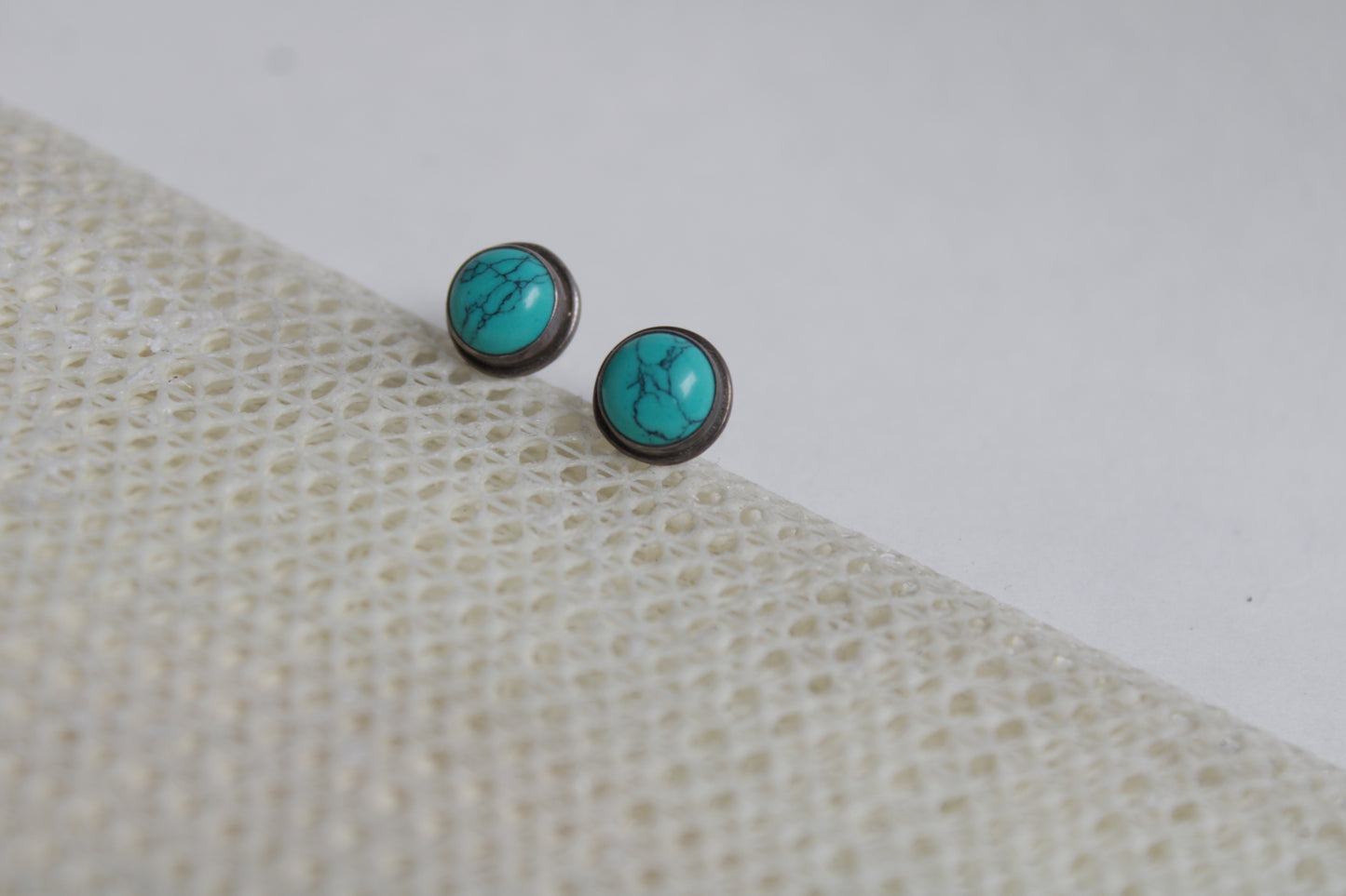 Turquoise 92.5 Sterling Silver Statement Studs