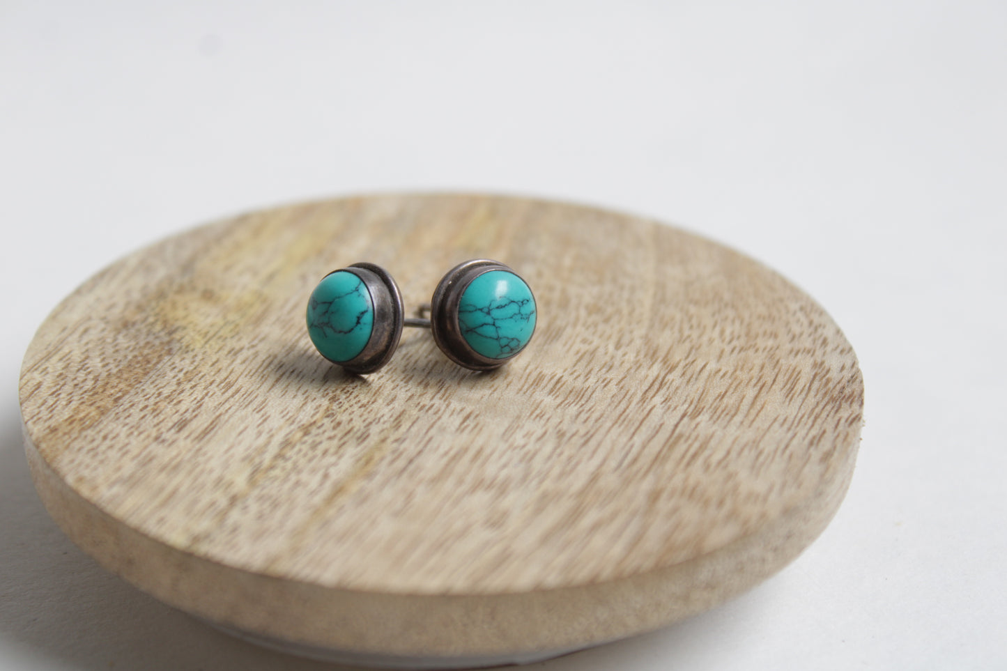 Turquoise 92.5 Sterling Silver Statement Studs